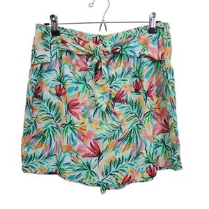 NWT Stella Parker Tie Front Skort Shorts Tropical Floral Preppy Resort Medium